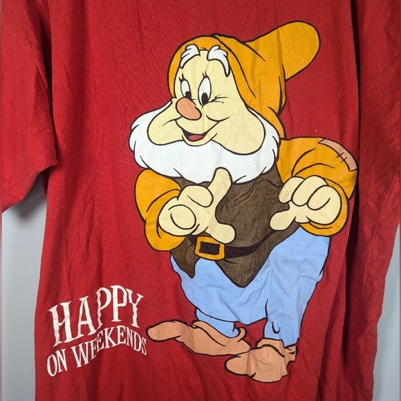 Vintage Walt Disney Snow White & The Seven Dwarves Happy Dwarf Sleep Shirt OS - Picture 2 of 7